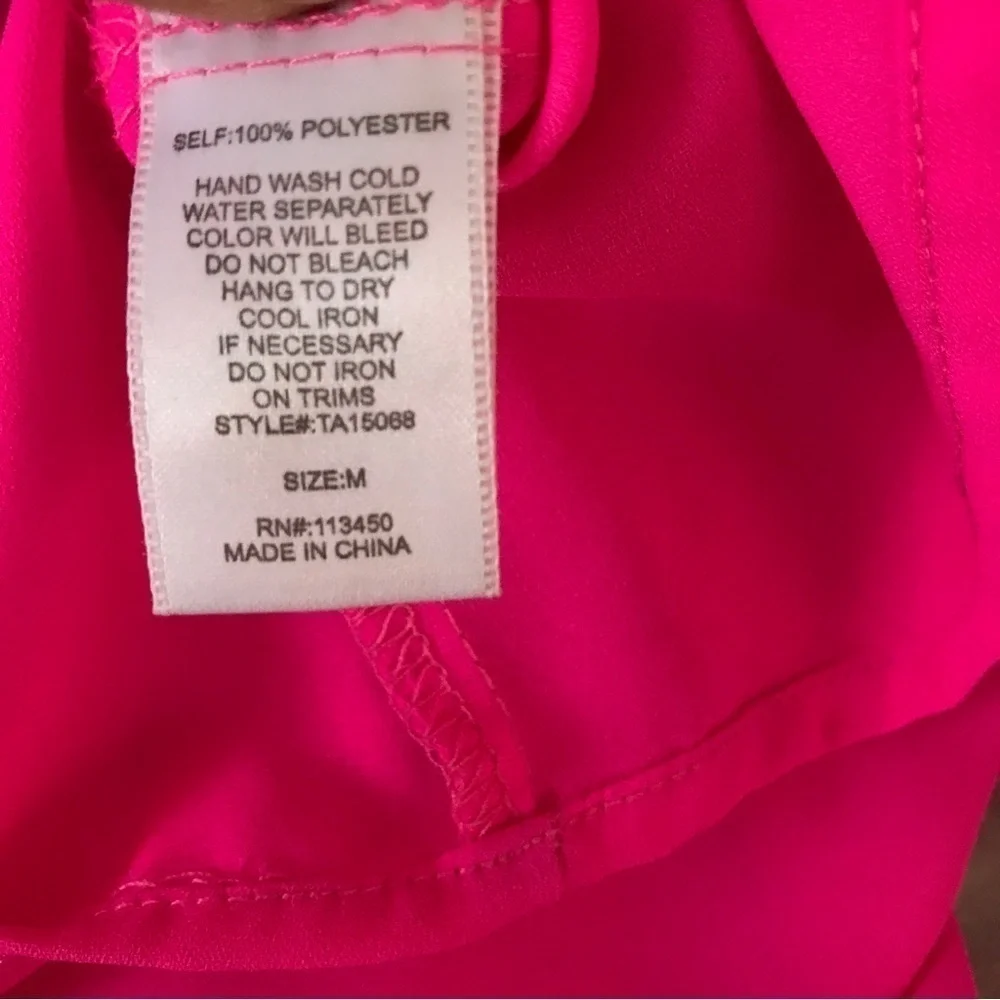 Lulumari x Anthropologie neon pink tank with pearl neckline - Picture 8 of 8